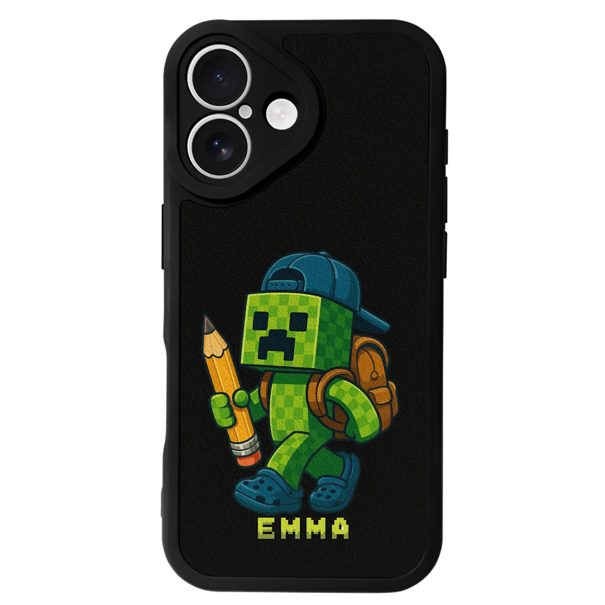 マイクラ グッズ  マイクラ - IPhone 16シリーズ対応 ・ シリコンスマホケース ・ レザー調 ・ 高精度フィット ・ 耐衝撃 ・ ワイヤレス充電対応 ・ 精密カット